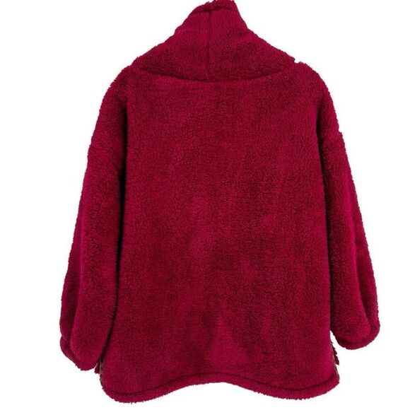 Sundance Sasha Fleece Oversized Pullover Teddy Sweater Small Magenta - Picture 6 of 7